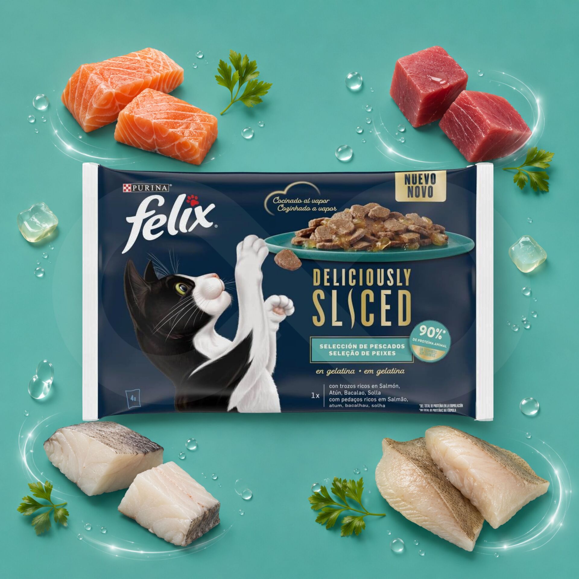 PURINA® FELIX® Deliciously Sliced Fish Selection 4 x 80g