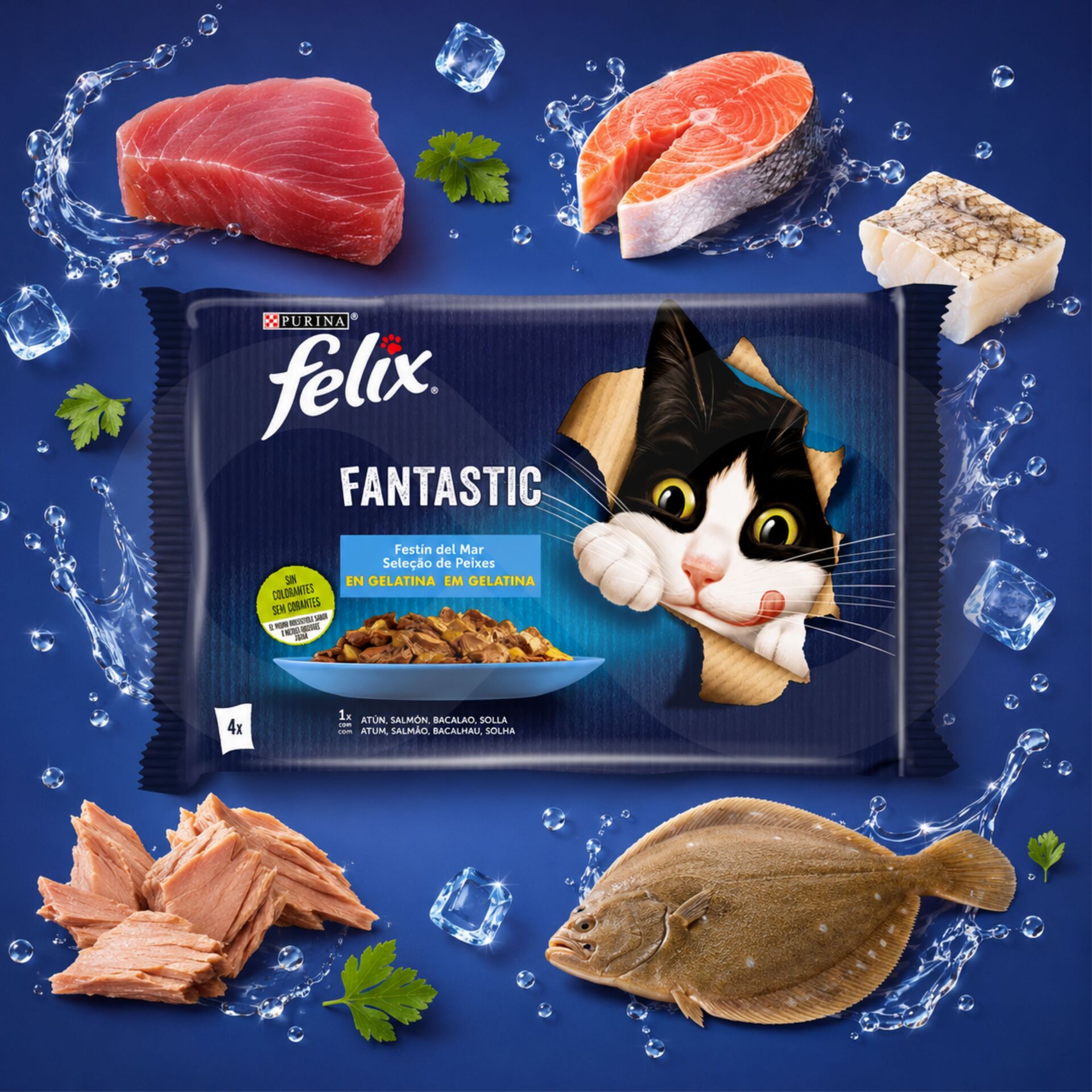 PURINA® FELIX® Fantastic Morska Uczta 4 x 85g