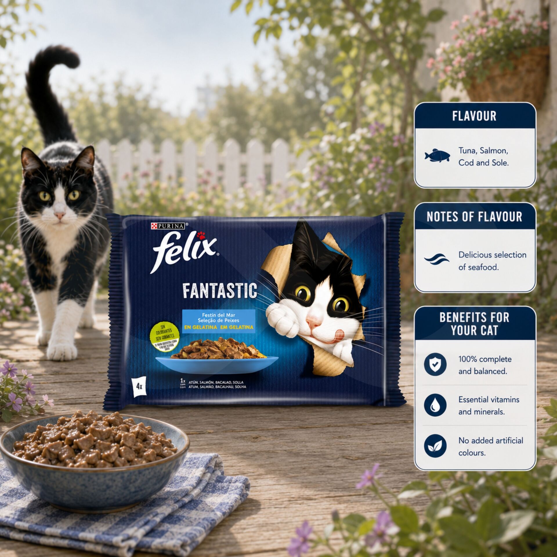 PURINA® FELIX® Fantastic Morska Uczta 4 x 85g