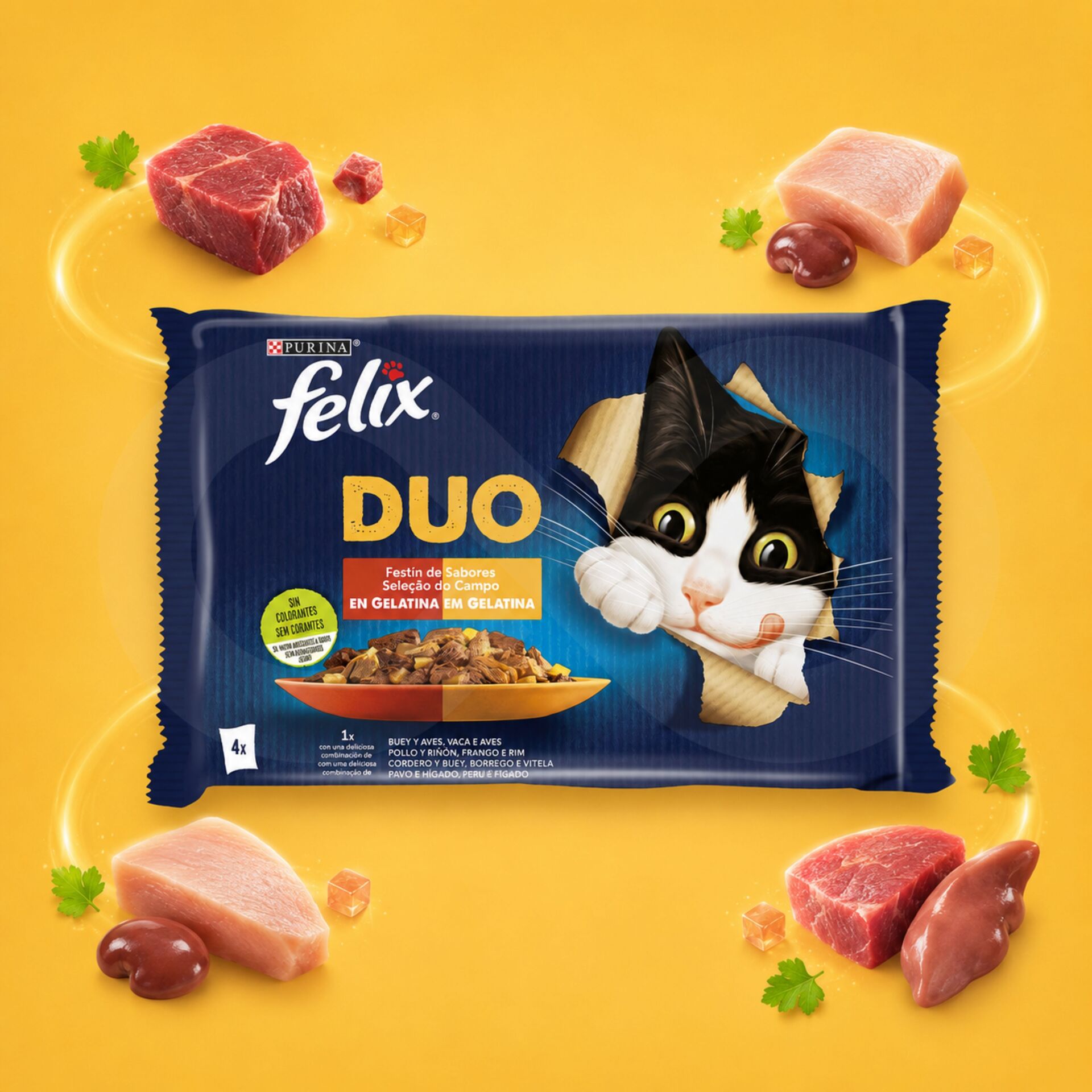 PURINA® FELIX® Fantastic Duo Selectie van het Platteland 4 x