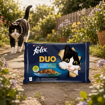 PURINA® FELIX Fantastic Duo Seleção de Peixes 4 x 85g