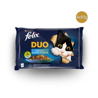 PURINA® FELIX Fantastic Duo Selezione di Pesce 4 x 85g PURINA® FELIX Fantastic Duo Selezione di Pesce 4 x 85g