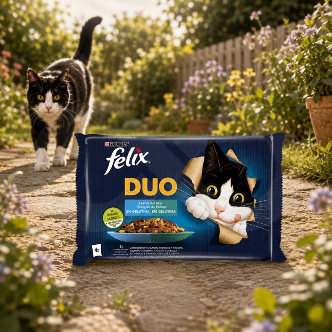PURINA® FELIX Fantastic Duo Seleção de Peixes 4 x 85g