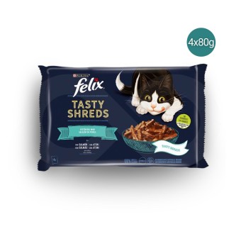 PURINAŪ FELIX Tasty Shreds Fish Selection 4 x 80g PURINAŪ FELIX Tasty Shreds Fish Selection 4 x 80g