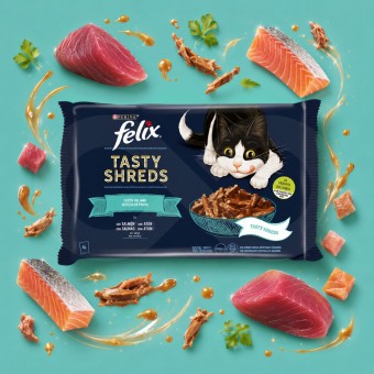 PURINAŪ FELIX Tasty Shreds Fish Selection 4 x 80g PURINAŪ FELIX Tasty Shreds Fish Selection 4 x 80g