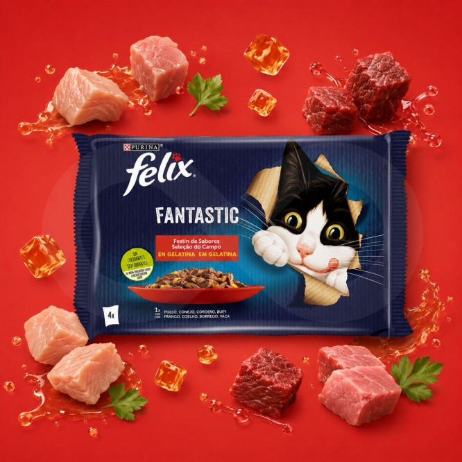 PURINAź FELIX Fantastic Miesna Uczta 4 x 85g