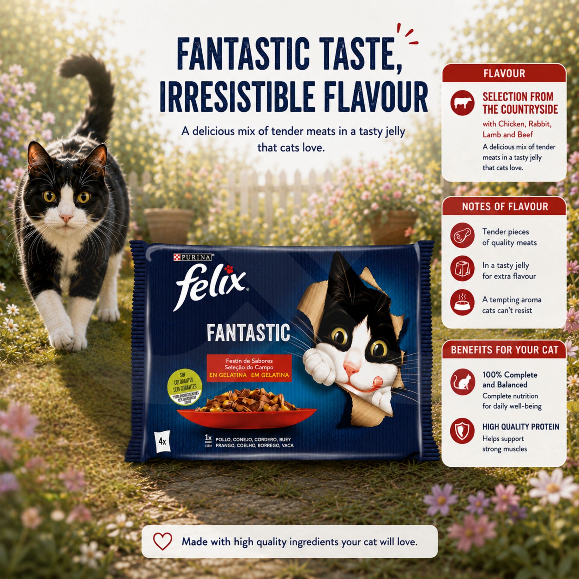 PURINAź FELIX Fantastic Miesna Uczta 4 x 85g