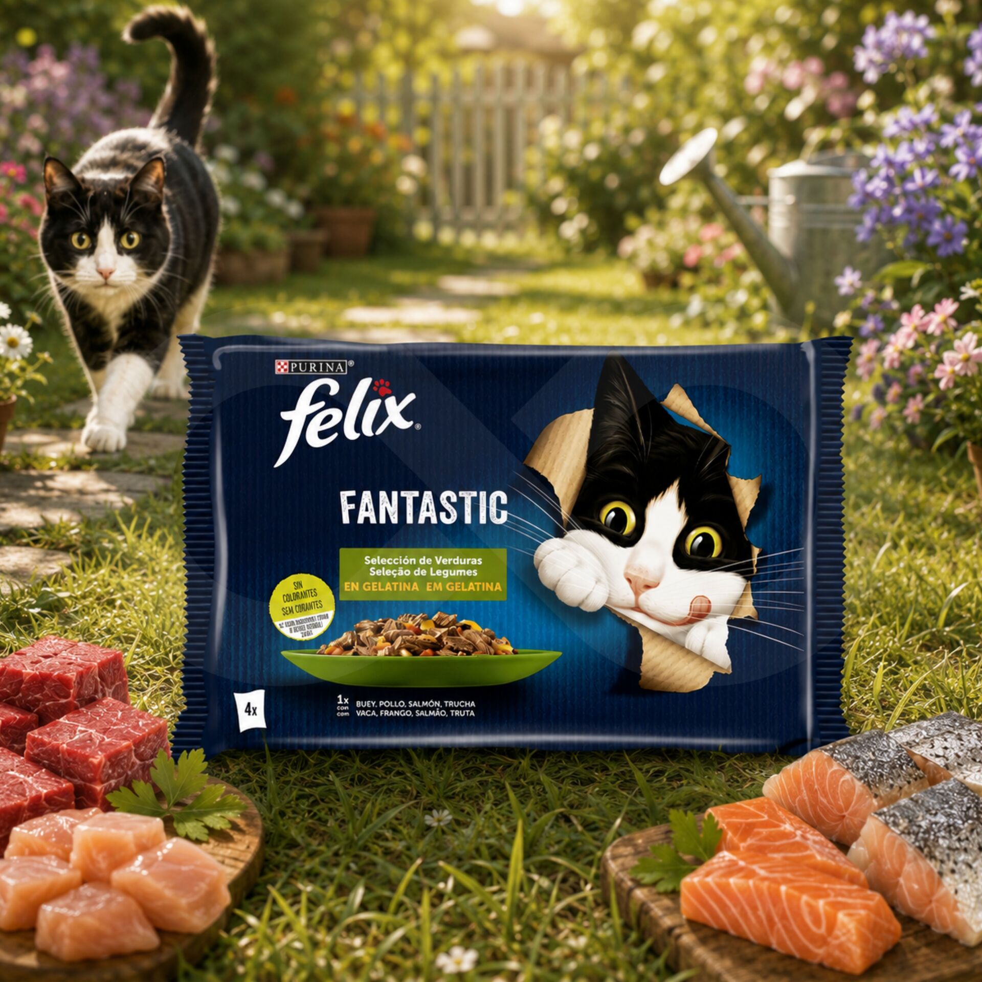 PURINA® FELIX Fantastic Seleção de Legumes 4 x 85g