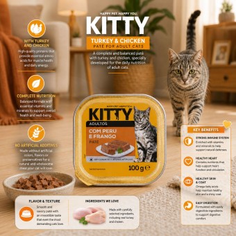 KITTY® Adult Pâté Turkey and Chicken 100 g