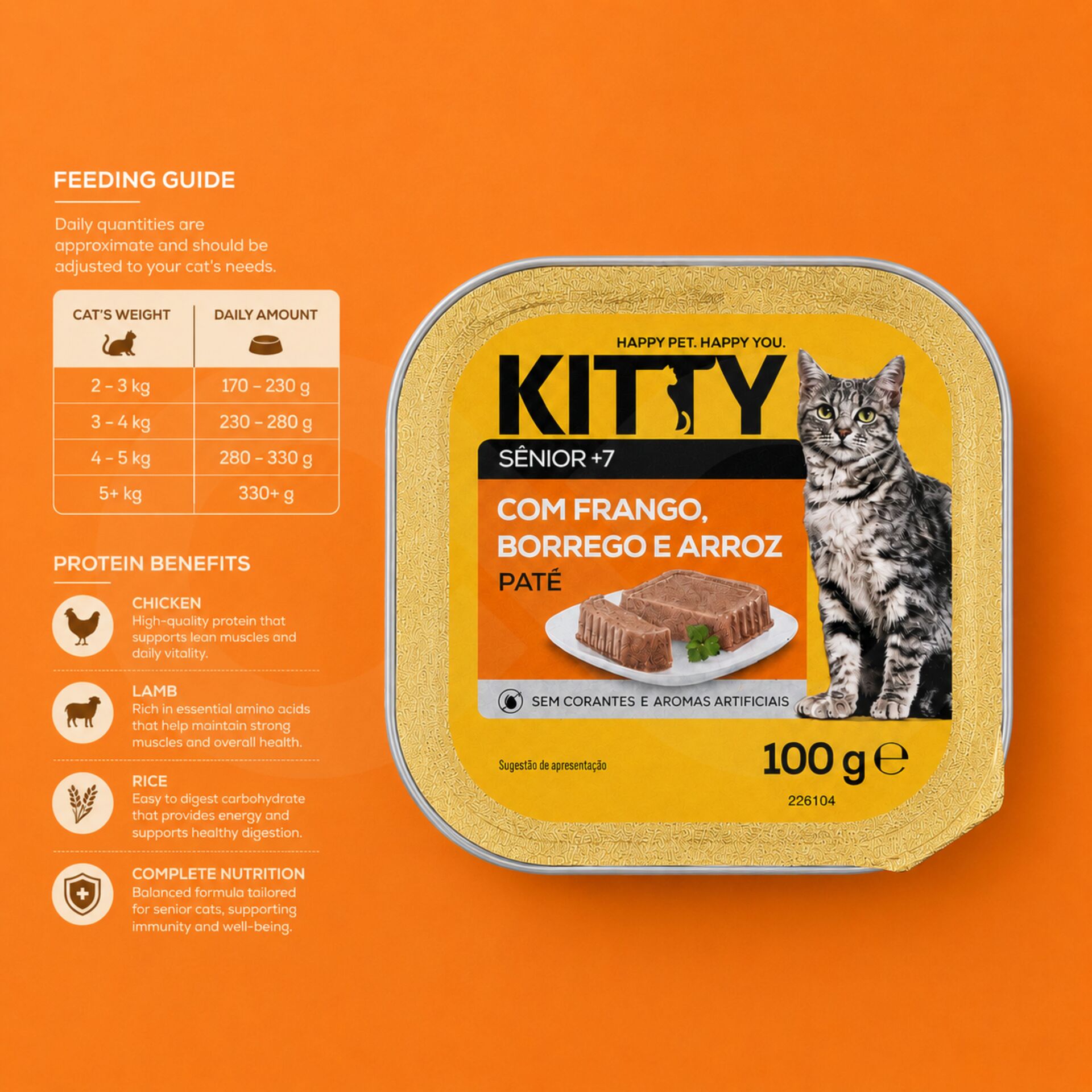 KITTY® Paté Adult Kip, Lam en Rijst 100 g