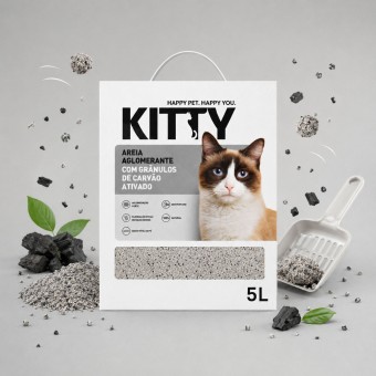 KITTY� Areia Aglomerante com Carv�o Ativado 5L