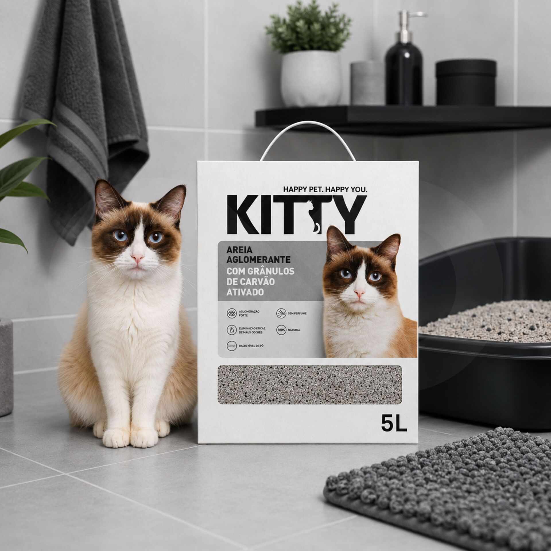 KITTY® Arena Aglomerante con Carbón Activado 5 L