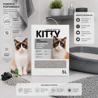 KITTY® Arena Aglomerante con Carbón Activado 5 L