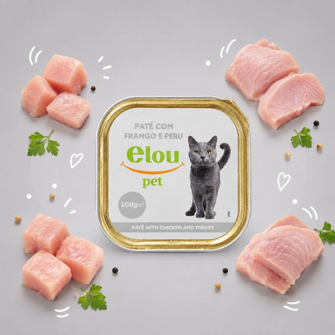 ELOU PET® Pastete für Ausgewachsene Katzen mit Huhn und Pute
