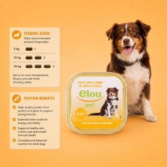 ELOU PET® Pâté pour Chiens Adultes à la Volaille et à l'Agng