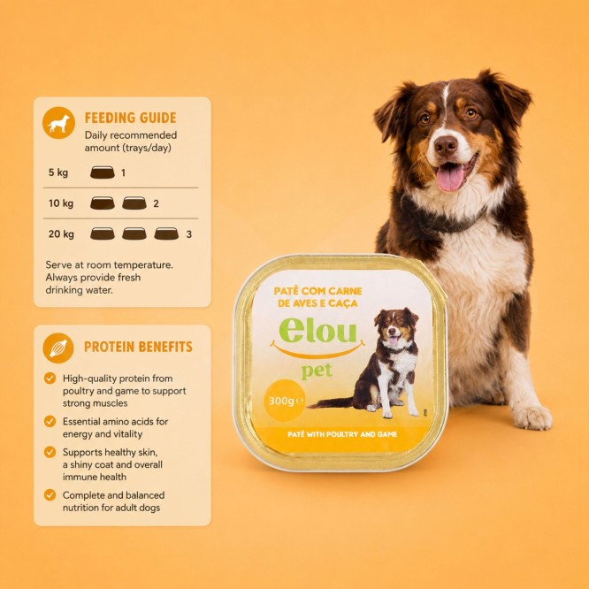 ELOU PET® Pâté pour Chiens Adultes à la Volaille et à l'Agng