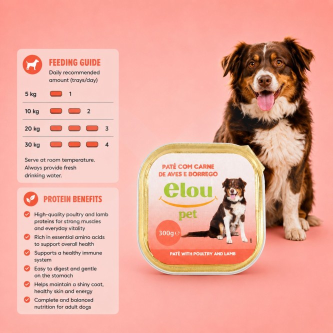 ELOU PET® Paté per Cani Adulti al Manzo e Fegato 300g