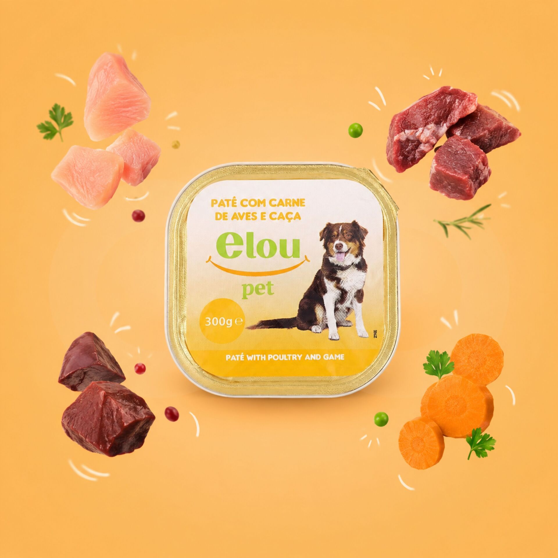 ELOU PET® Pâté pour Chiens Adultes à la Volaille et à l'Agng