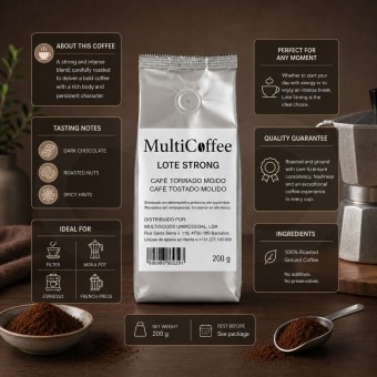 MULTICOFFEES® Gemalen Koffie Strong 200g