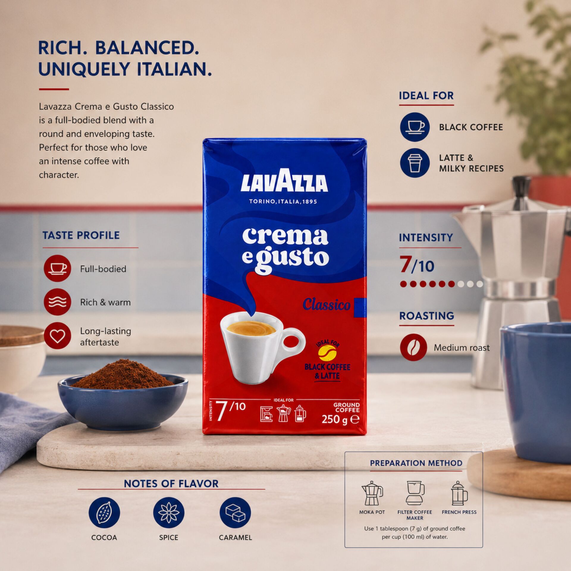 LAVAZZA® Café Moído Crema E Gusto 250g