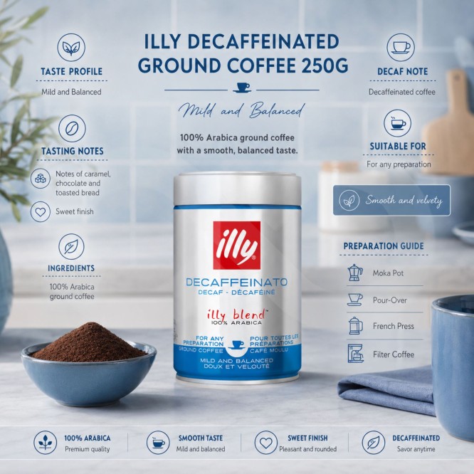 ILLY® Café Moulu Décaféiné 250g
