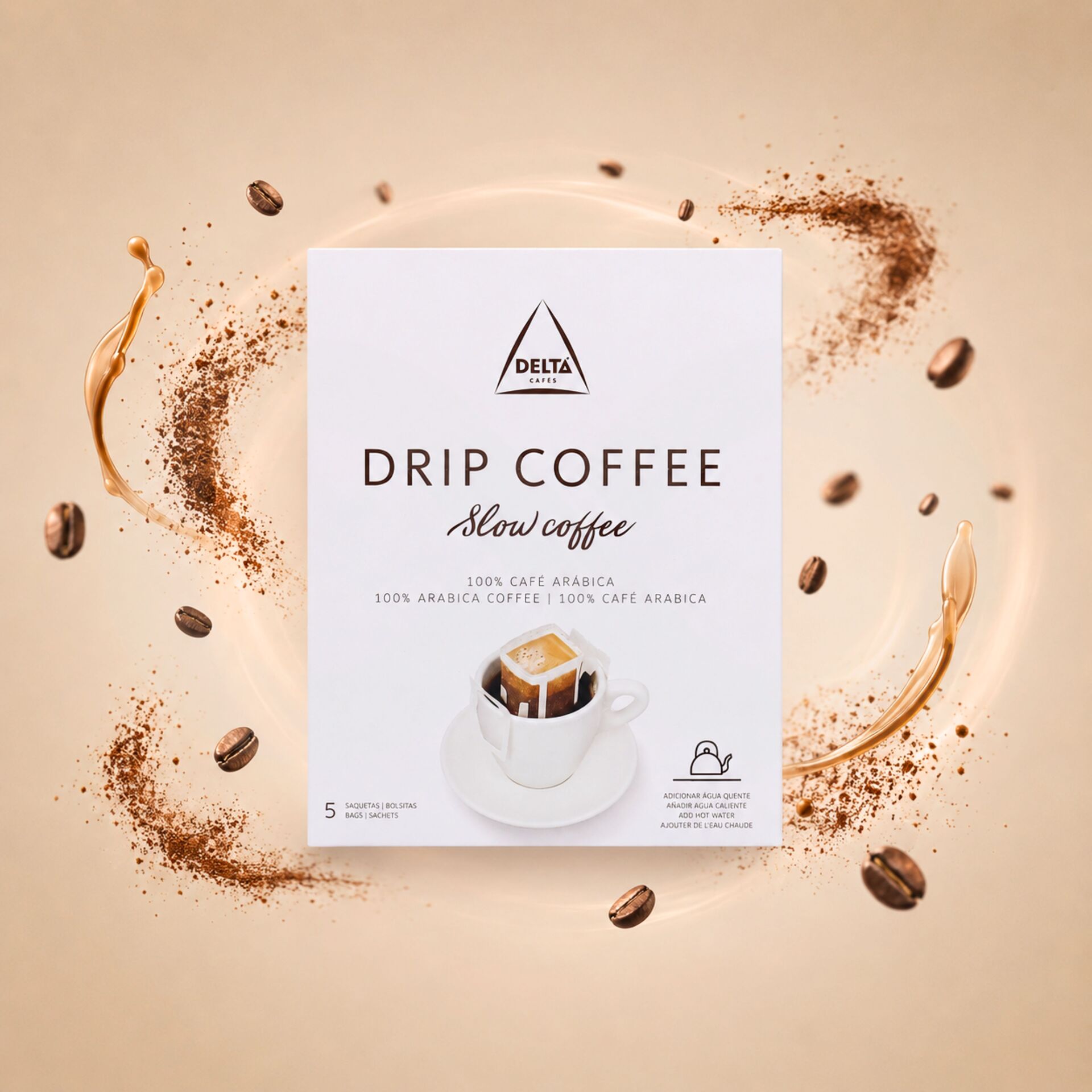 DELTA CAFÉS® Kaffeepulver Drip Coffee 100% Arabica 5X9g