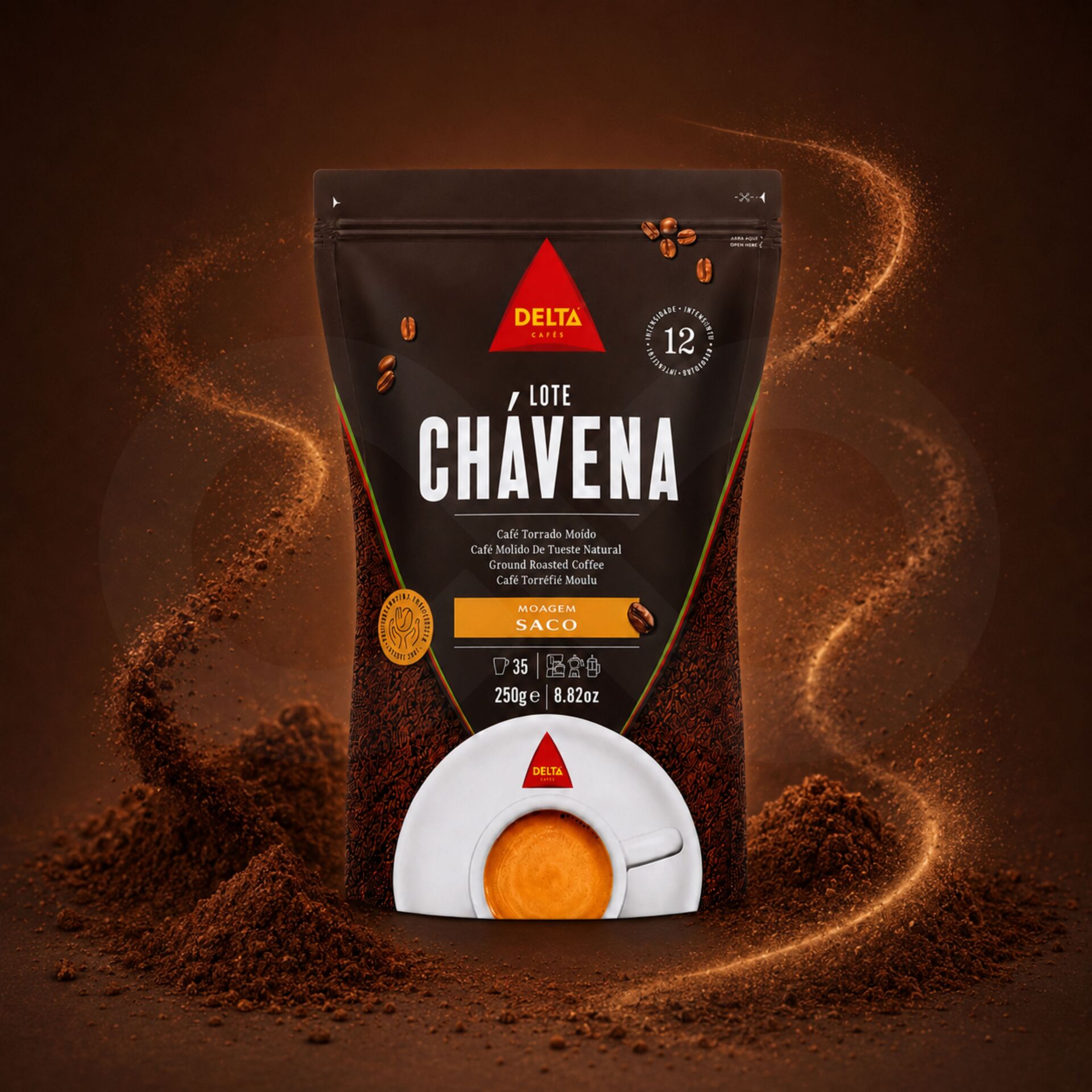DELTA CAFÉS® Gemalen Koffie Lote Chávena grof malen 250g