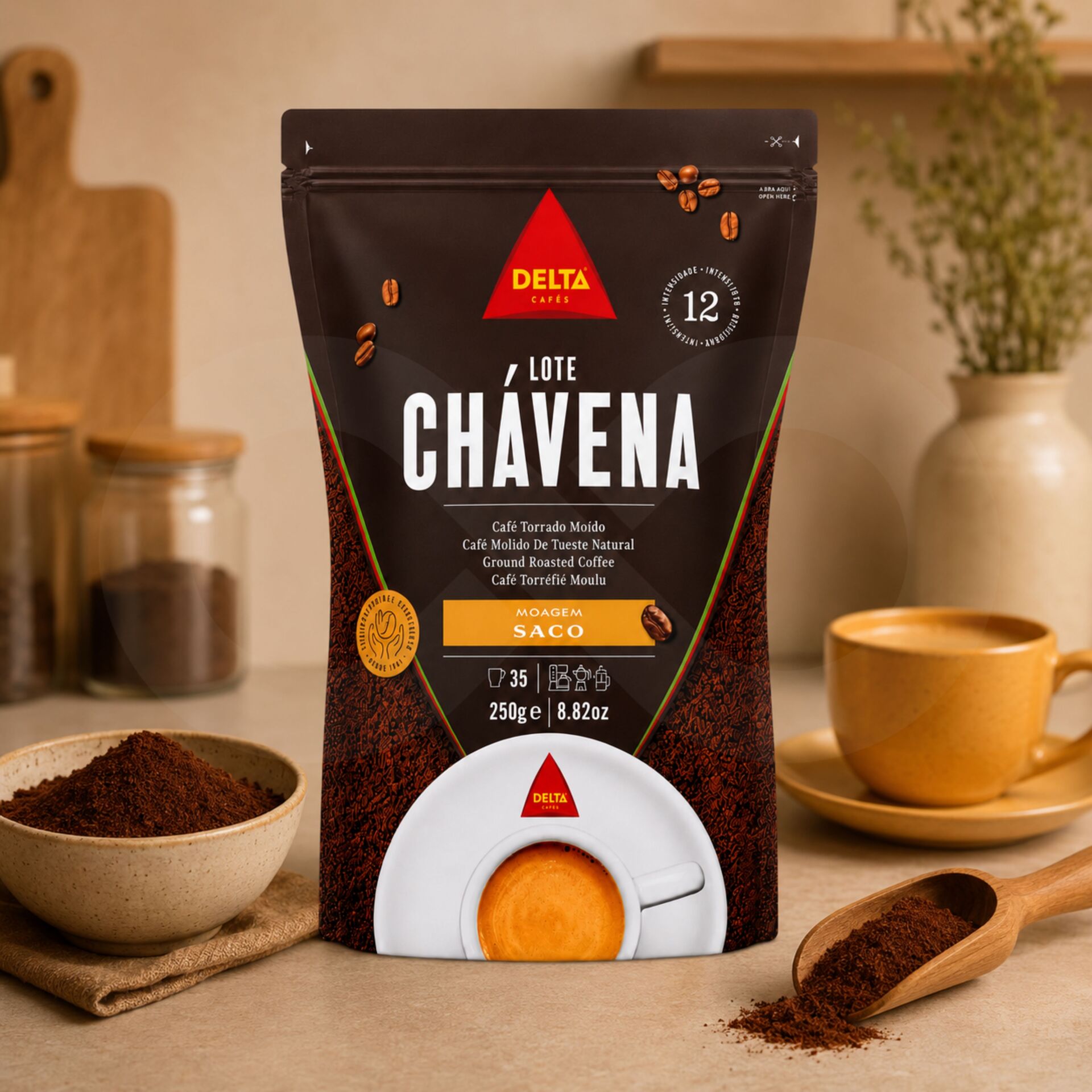 DELTA CAFÉS® Gemalen Koffie Lote Chávena grof malen 250g