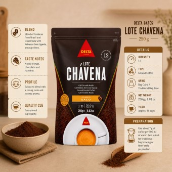 DELTA CAFÉS® Gemalen Koffie Lote Chávena grof malen 250g