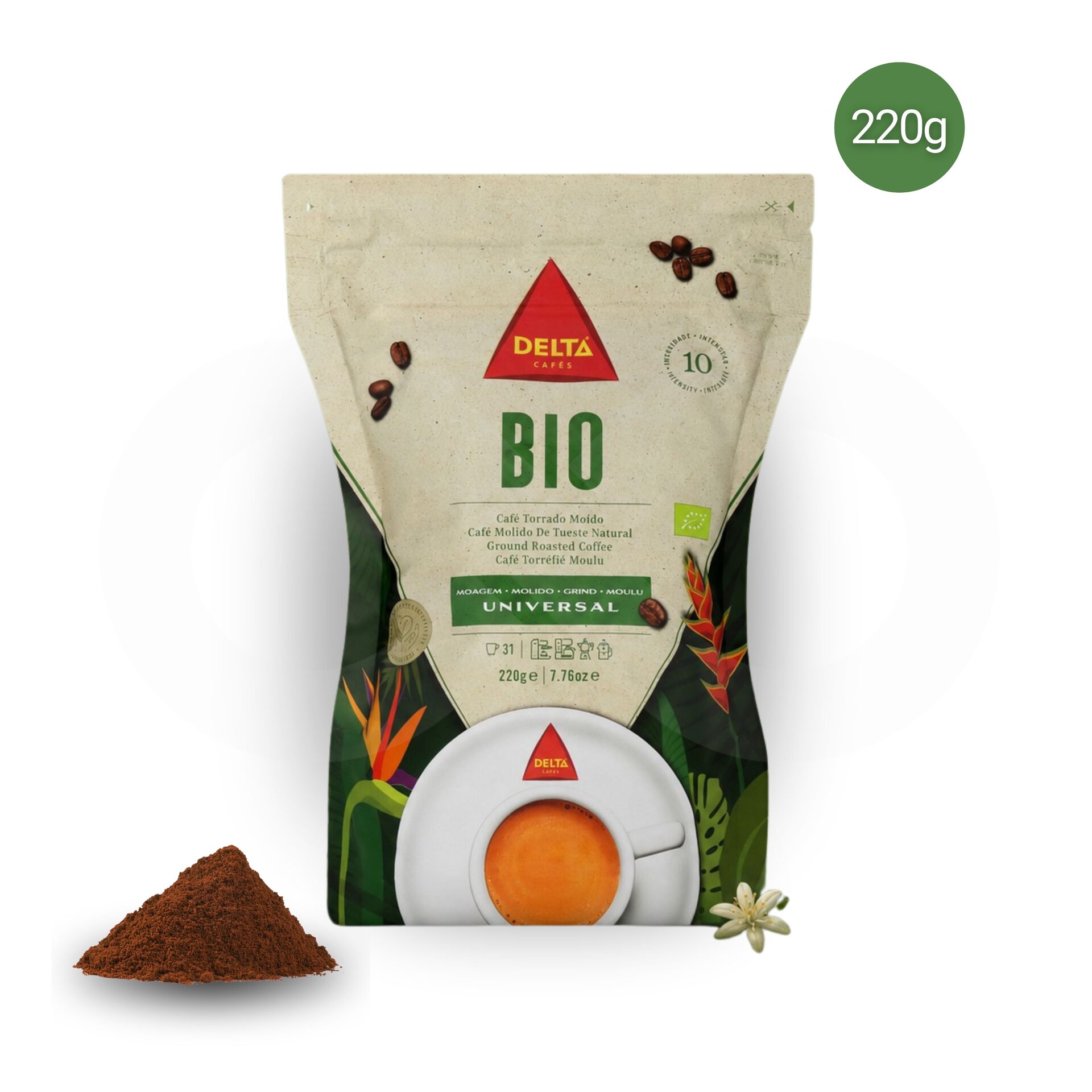 DELTA CAFÉS® Gemalen Koffie Bio 220g