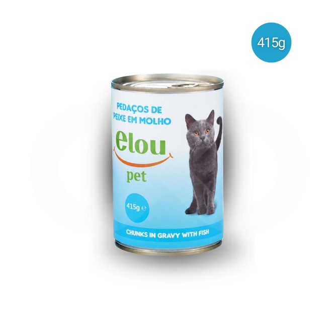 ELOU PET� Gato Peda�os de Peixe em Molho 415g