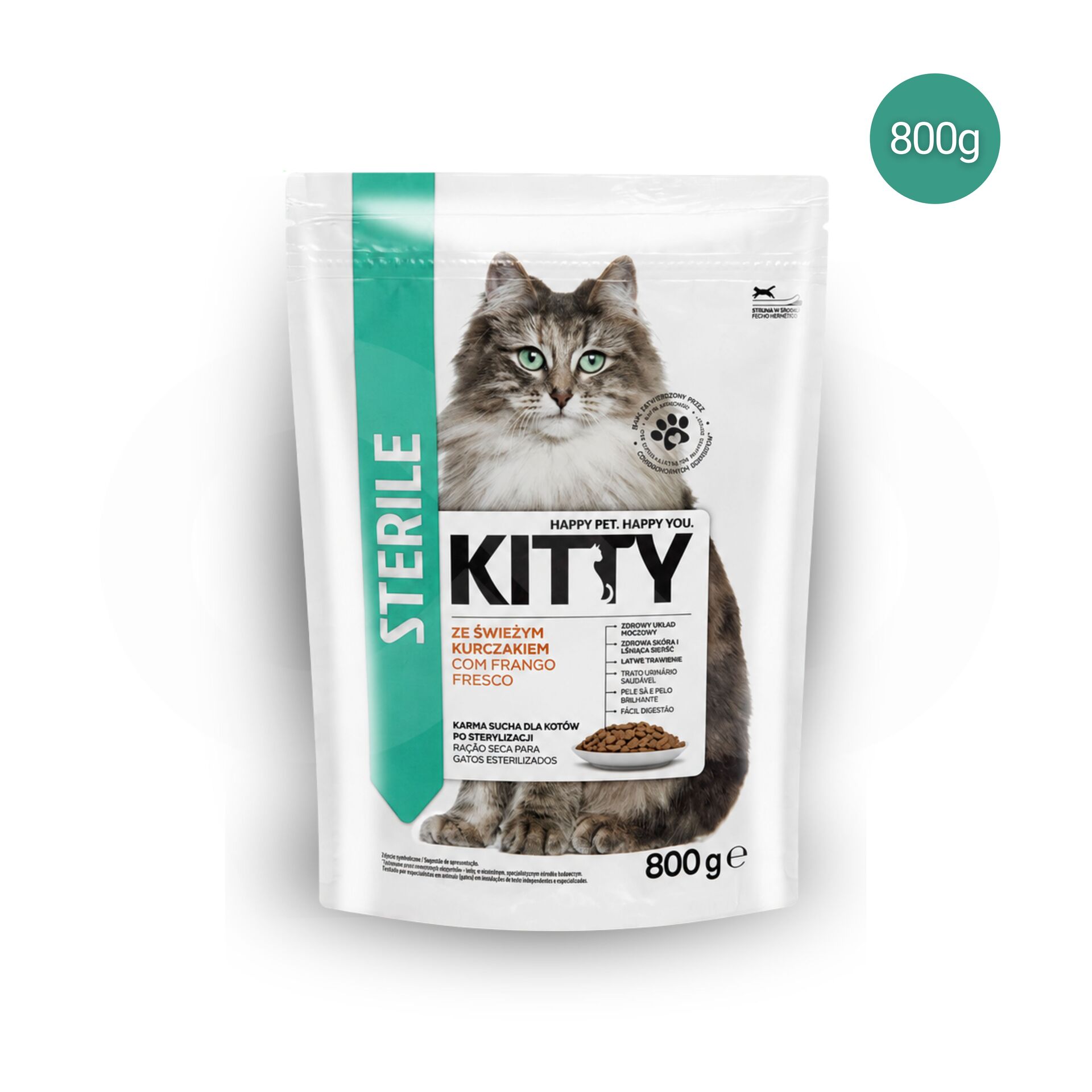 KITTY® Dry Cat Food for Sterilised Cats with Chicken 800 g