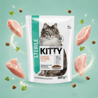 KITTY® Dry Cat Food for Sterilised Cats with Chicken 800 g