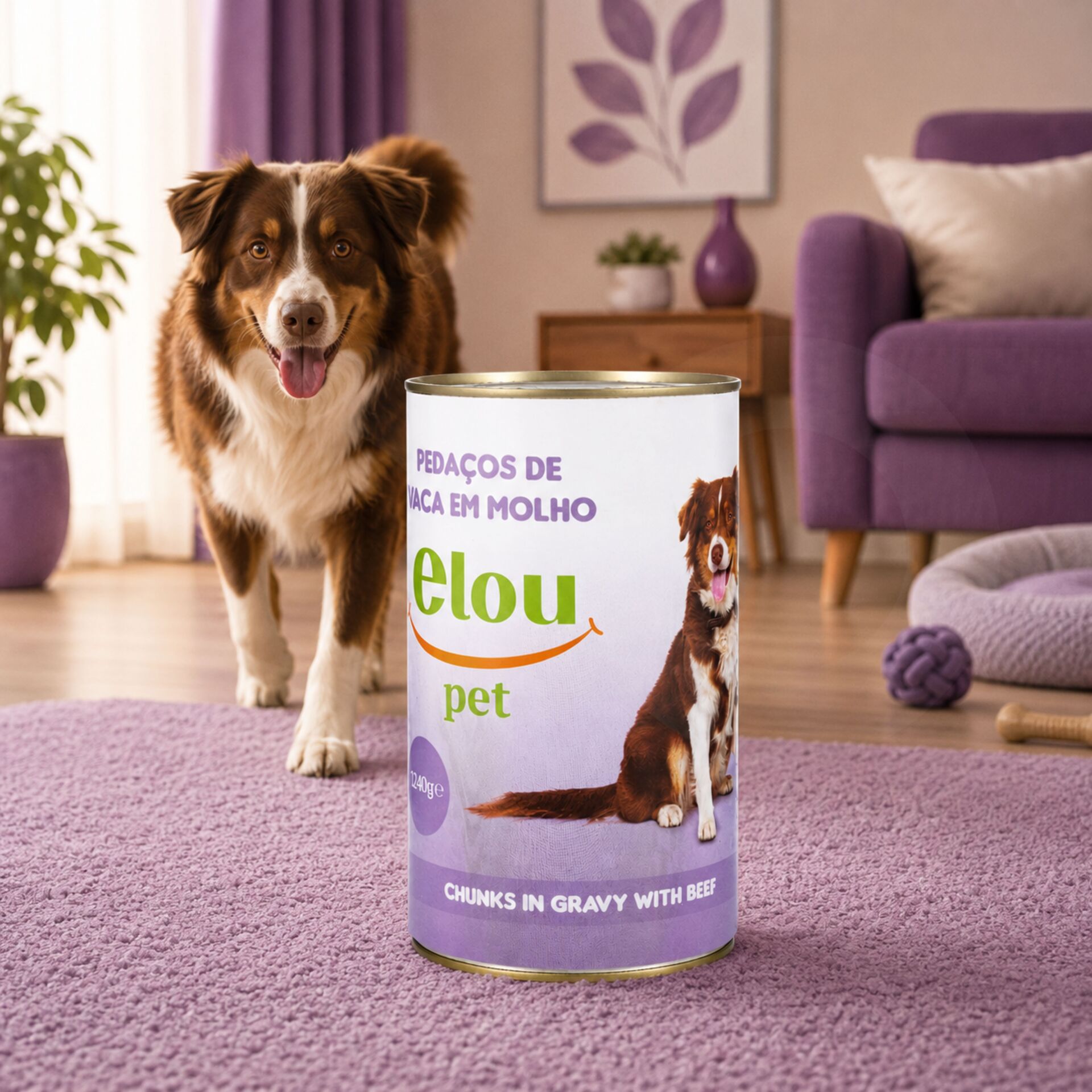 ELOU PETŪ Dog Beef Chunks in Gravy 1240 g