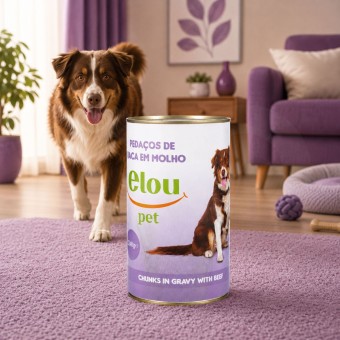 ELOU PETŪ Dog Beef Chunks in Gravy 1240 g
