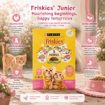 PURINA FRISKIES� Junior-Katze Huhn und Truthahn 400 g
