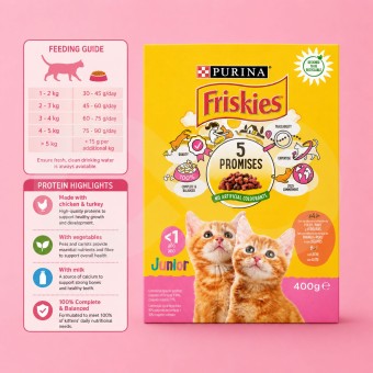 PURINA FRISKIES� Junior-Katze Huhn und Truthahn 400 g