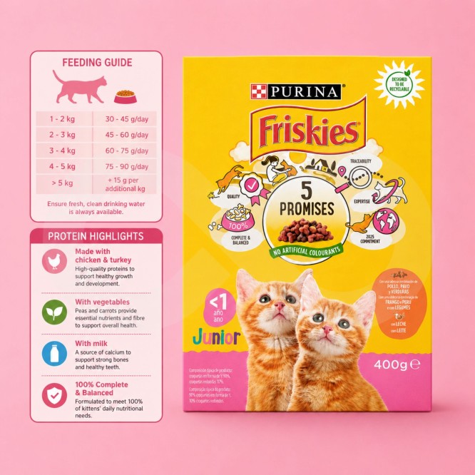 PURINA FRISKIES� Junior-Katze Huhn und Truthahn 400 g