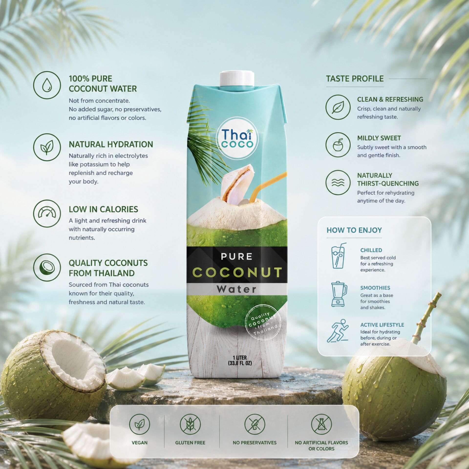 THAI COCOŽ Coconut Water 1 L