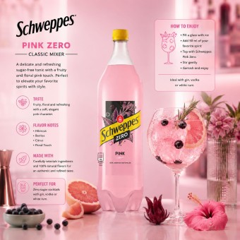 SCHWEPPES® Pink Zero Tonic Water 1L