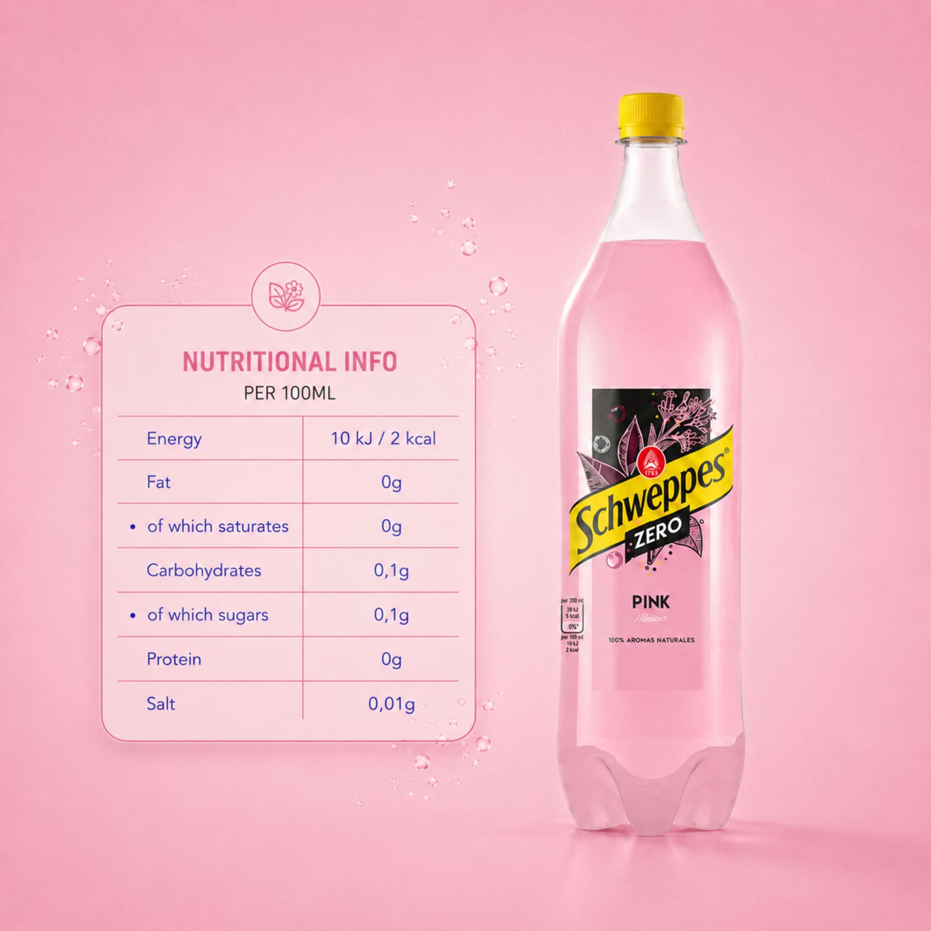 SCHWEPPES® Pink Zero Tonic Water 1L