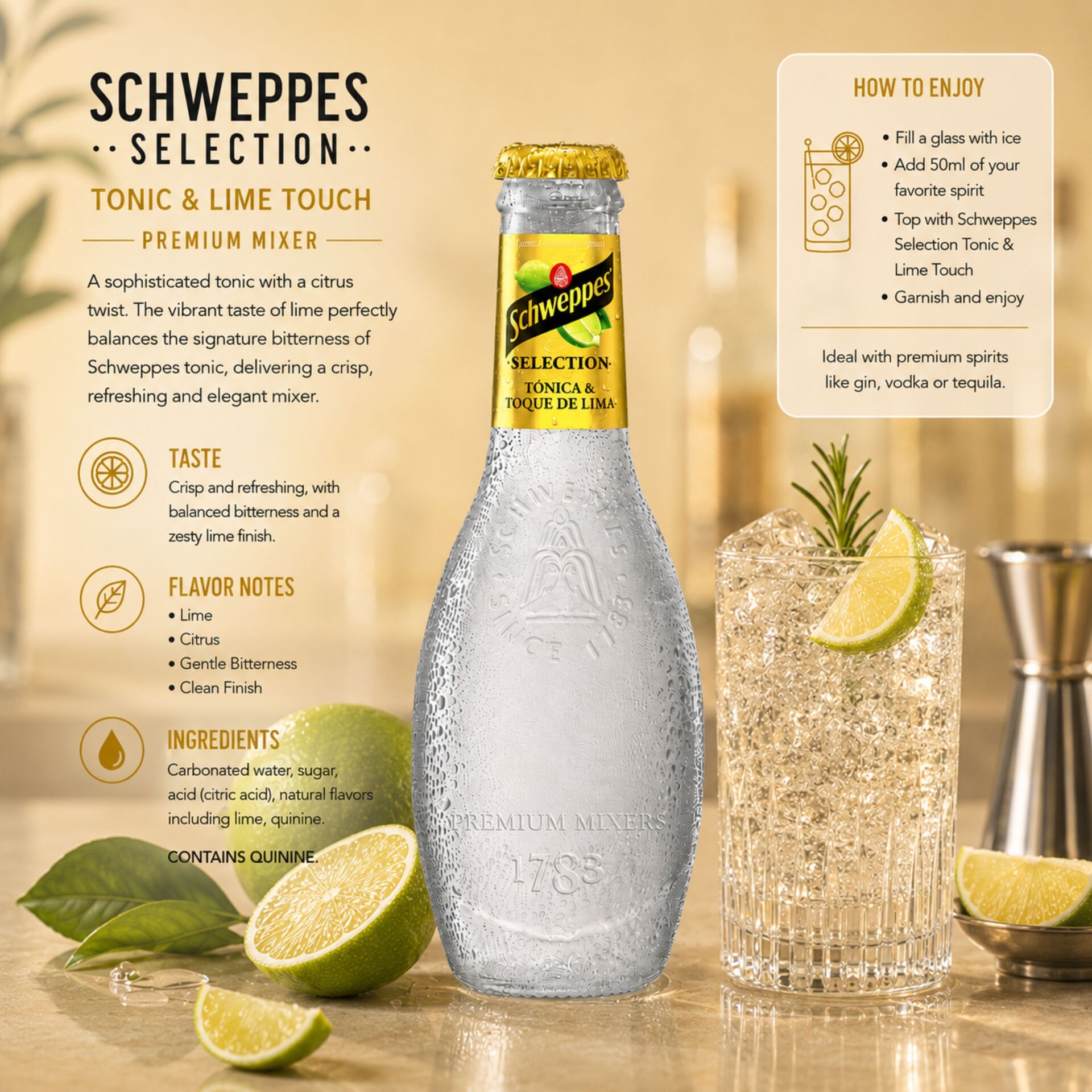 SCHWEPPES® Tonic au Citron Vert 200 ml