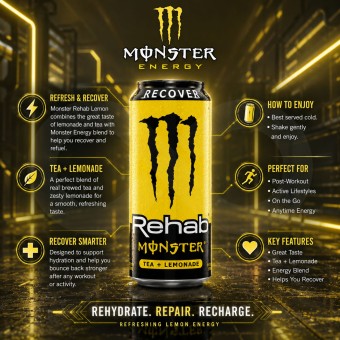 MONSTER ENERGY® Rehab Recover Lemon 500ml
