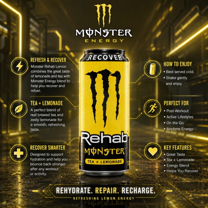 MONSTER ENERGY® Rehab Recover Lemon 500ml