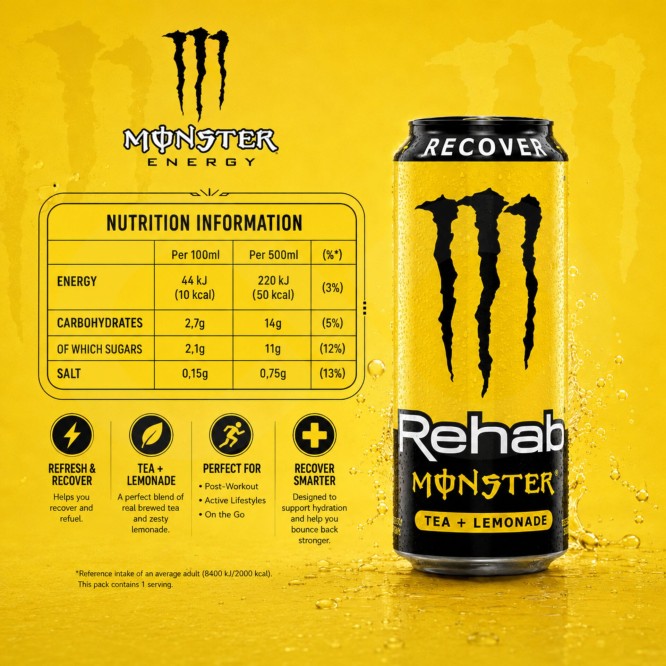 MONSTER ENERGY® Rehab Recover Lemon 500ml