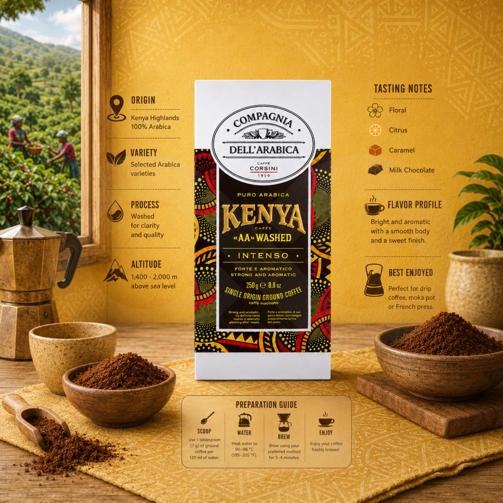 COMPAGNIA DELL'ARABICA® Café Moulu Kenya 250g
