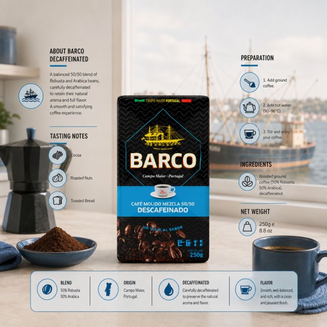 BARCOŽ Ground Coffee Decaffeinated 250g