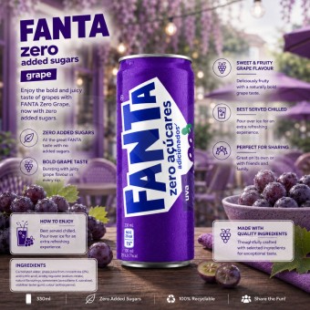 FANTAŽ Zero Grape 330 ml