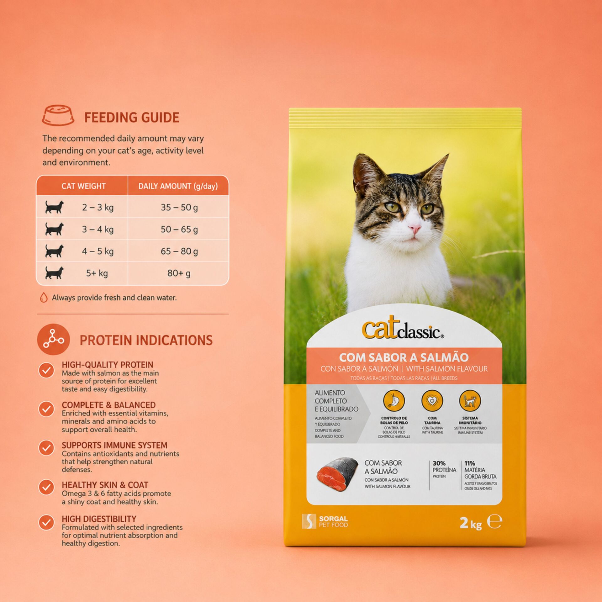 CATCLASSIC® Alimento Seco Salmón 2 kg