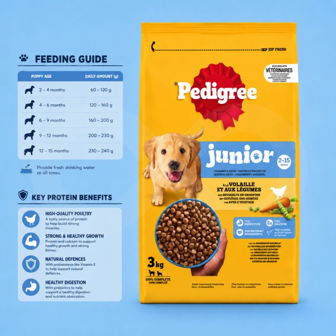 PEDIGREE® Junior Volaille et Légumes 3 kg